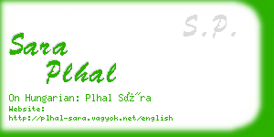 sara plhal business card